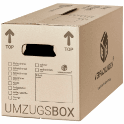 BB-Verpackungen 30x Umzugskartons UMZUGSBOX 632 x 288 x 330 mm 2-wellig (30 Stück) | 100% recycelte Pappe, doppelter Schmetterlingsboden und 3-fache Griffverstärkung