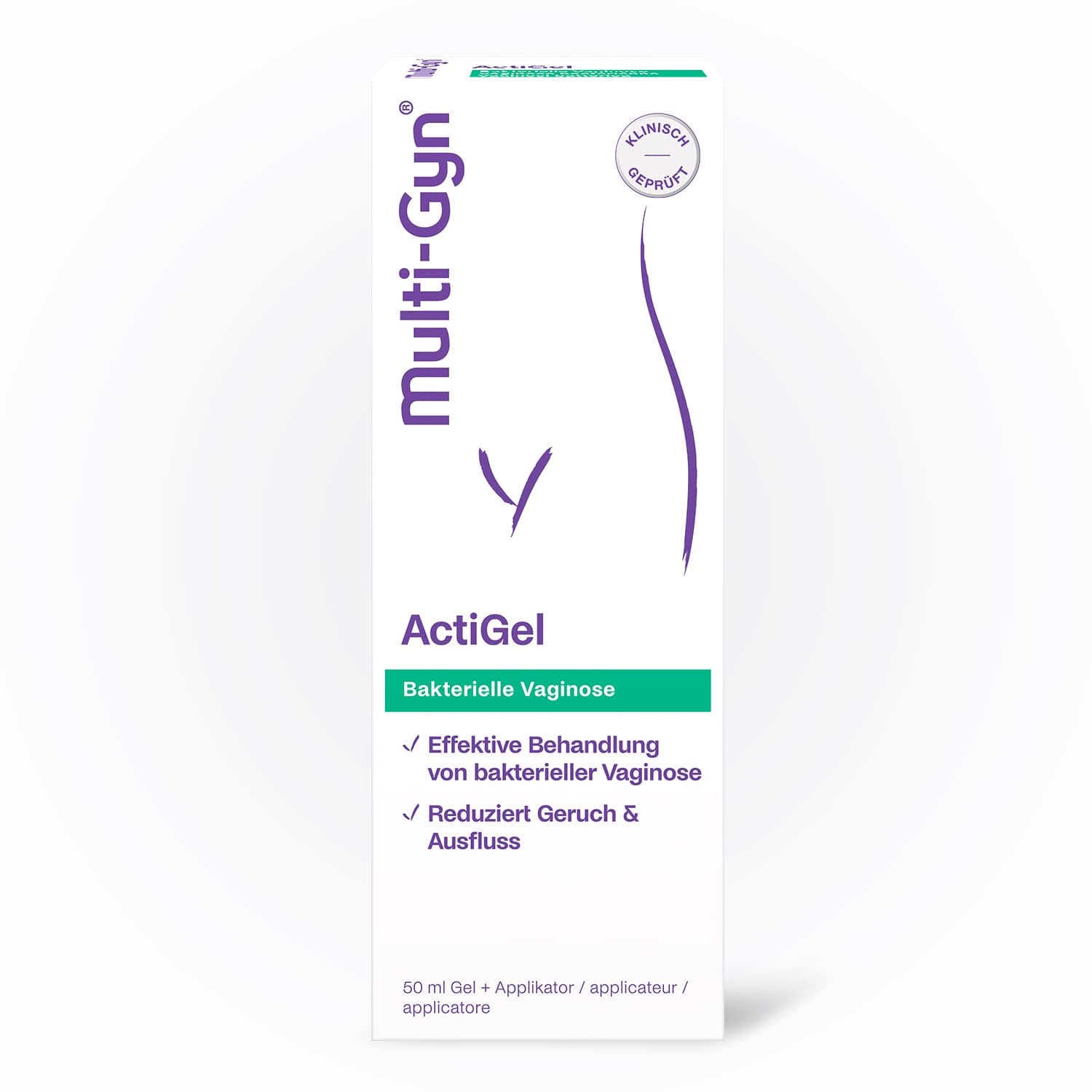 Multi-Gyn ActiGel - Vaginalgel zur Linderung von Symptomen einer bakteriellen Vaginose - Behandlung und Intimpflege Damen - 50 ml Gel-Tube mit Applikator