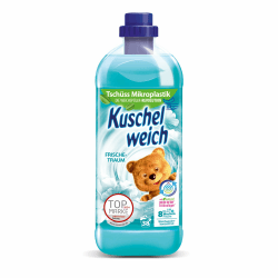 Kuschelweich Weichspüler Frischetraum, Hautverträglichkeit dermatologisch bestätigt, Weichspüler Kuschelweich ohne Mikroplastik, 1 Liter bis zu 38 Waschladungen, 1037.48 grams Angebot bei HelloDeals
