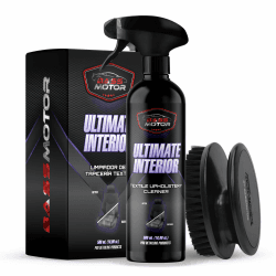 BassMotor Reiniger für Textilpolsterungen von Autositzen und Fußmatten, Innenraumreiniger für Autogewebe mit enthaltenem Bürsten-Set Einfache Anwendung Frischer Duft - Ultimate Interior 500ml + Bürste Angebot bei HelloDeals