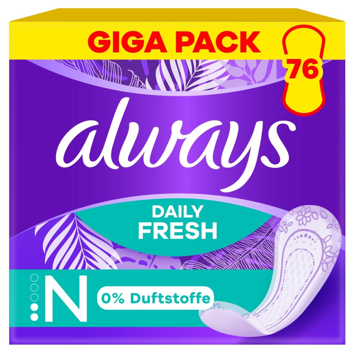 Always Daily Fresh Normal Slipeinlagen 76 Stück, 0 Prozent Duftstoffe, Für Frische Und Schutz Angebot bei HelloDeals