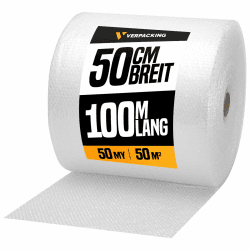 verpacking Luftpolsterfolie 100 m lang Noppenfolie Knallfolie Blisterfolie Polstermaterial Füllmaterial für Kartons (1 Rolle - 50 cm x 100 m, 50 my) 50cm x 100m, 50my 1 Angebot bei HelloDeals