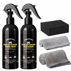 Profi Innenraumreiniger Set Auto,Porentiefe Reinigung Aller im Fahrzeug verbauten Materialien,Enthält 300ml Innenraum Reiniger 300ml Innenraumpflege Wachs-Professionelle Gewachste Tücher Mikrofasertuc Angebot bei HelloDeals