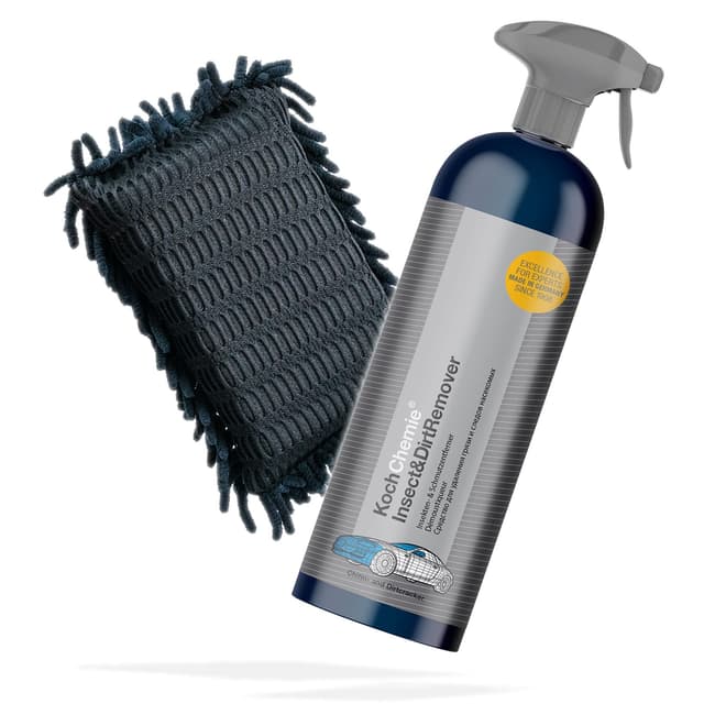 detailmate Set: Koch Chemie Insect & Dirt Remover 0,75L + Insektenschwamm schwarz - Insektenentferner fürs Auto/Motorrad - Insektenreiniger mit schonenden Chenille Lamellen KochChemie Insect&DirtRemover 0,75L + Schwamm