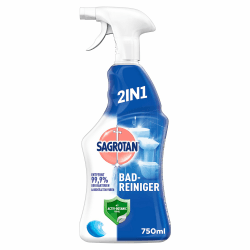 Sagrotan Bad-Reiniger Ozeanfrische – 2in1 Desinfektionsreiniger mit Antischmutzfilm für zuverlässige Hygiene im Badezimmer – 1 x 750 ml Sprühflasche(Das Produktdesign kann abweichen.) 750 ml (1er Pack) Angebot bei HelloDeals