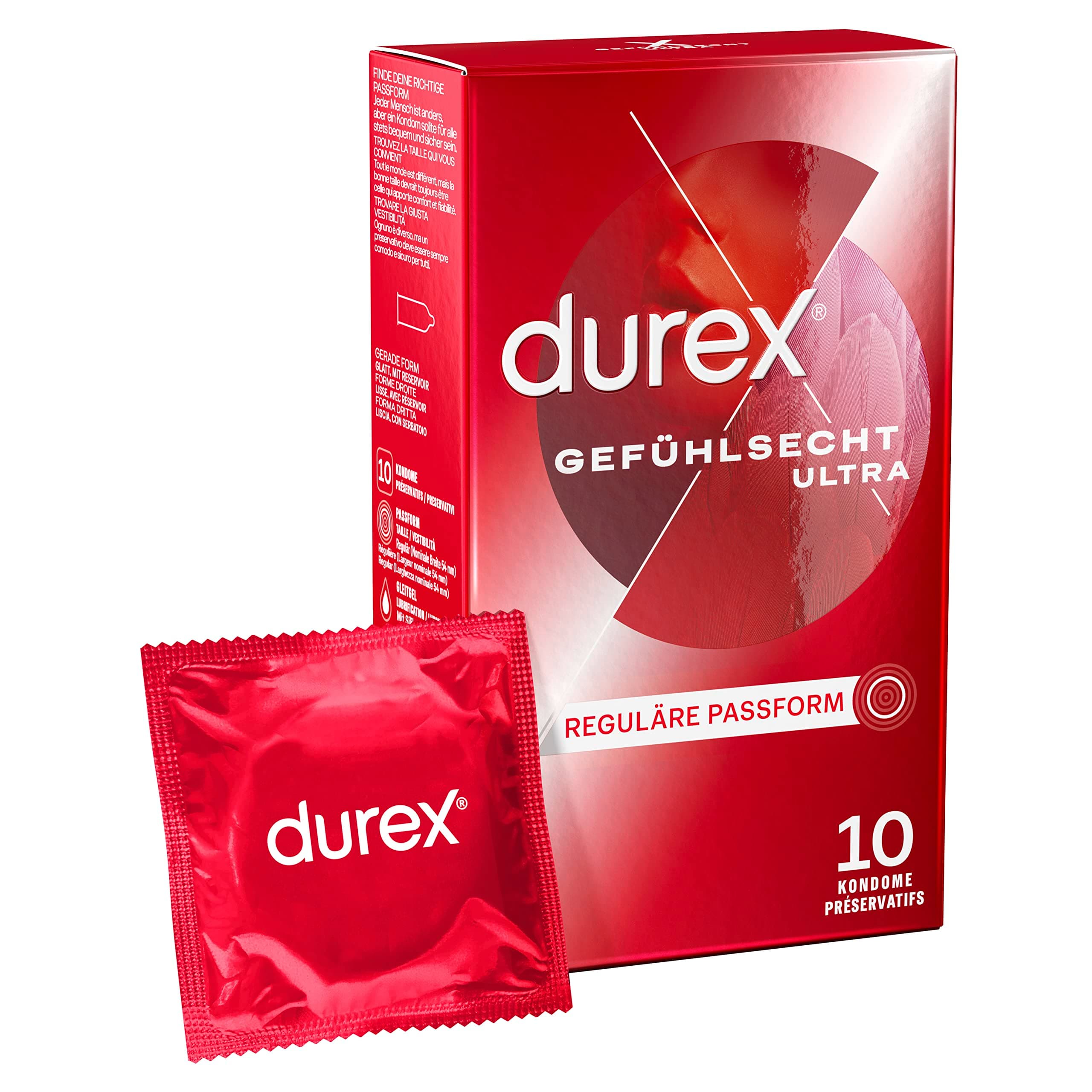 Durex Gefühlsecht Ultra Kondome – 20% dünnere Kondom-Spitze, befeuchtet, transparent, angenehmer Geruch – 10er Pack (1 x 10 Stück) 1 stück (10er Pack) Angebot bei HelloDeals