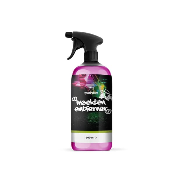 GrizzlyClean Insektenentferner Auto - Kraftvoller Insektenreiniger für Lack, Glas & Kunststoff - Insekten Entferner für Fliegen, Baumharz & Vogelkot - Fliegenentferner mit Sprühflasche (500ml)