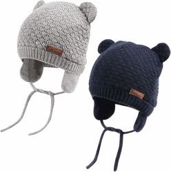 DRESHOW Unisex Baby Mütze Süßer Bär Kleinkind Earflap Beanie Warm für Herbst Wintermütze