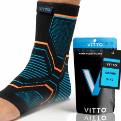 VITTO Sprunggelenkbandage, Fußbandage bei Bandschäden, Schwachen Gelenken, Verstauchtem Gelenks und Arthritis, Erholung,Plantarfasziitis,Schmerzlinderung (Hulle, L) Hulle L Angebot bei HelloDeals