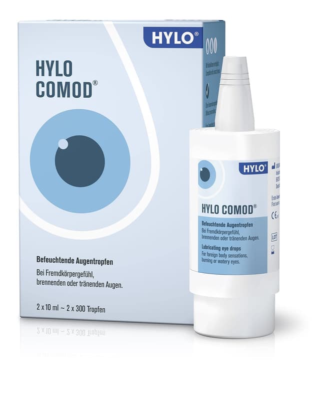HYLO COMOD Augentropfen bei trockenen Augen mit Hyaluronsäure, Doppelpackung 2x10 ml 10 ml (2er Pack)