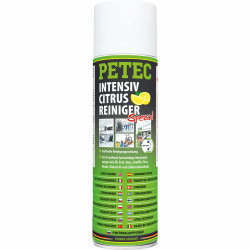 PETEC Intensiv Citrus Reiniger Klebereste Entferner Baumharzentferner Auto Allzweckreiniger Spray 500 ml. Universal Putzmittel Silikon entfernen Teerentferner Harzlöser Ölentferner Remover 72950