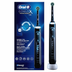 Oral-B Genius X Elektrische Zahnbürste/Electric Toothbrush mit künstlicher Intelligenz & Putztechnikerkennung, visuelle Andruckkontrolle, 6 Putzmodi inkl. Sensitiv, Timer, schwarz Angebot bei HelloDeals