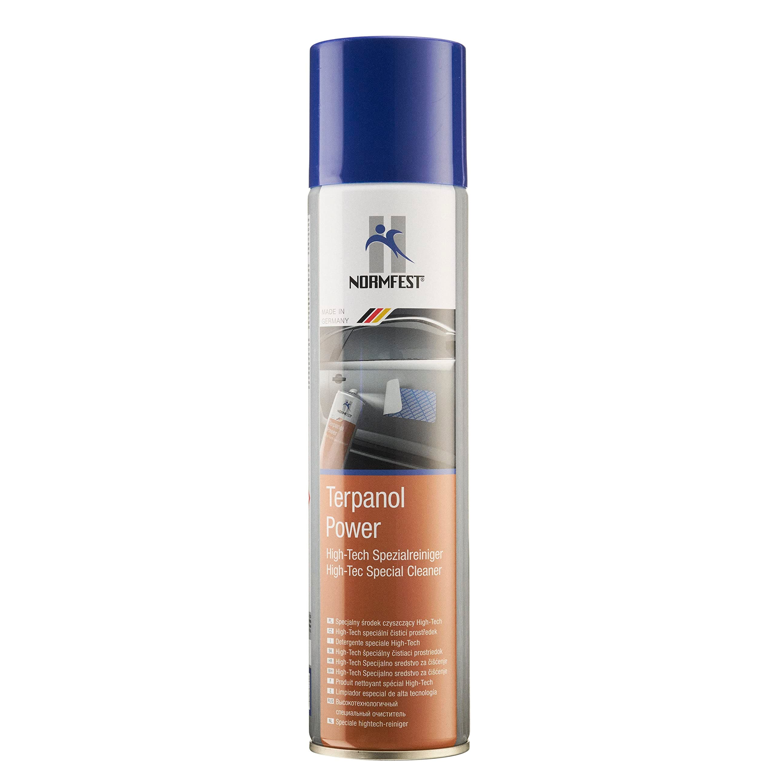 Normfest Terpanol Power Spezialreiniger – entfernt Klebstoff, Öl, Fett, Silikon, Bitumen und mehr, mit Orangenterpenen, silikonfrei, für Fahrzeugpflege, Werkstatt und Industrie, 400ml