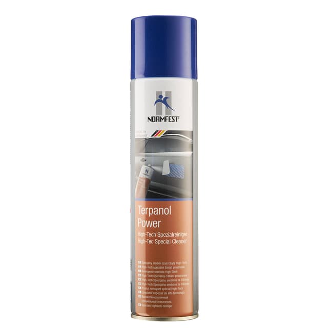 Normfest Terpanol Power Spezialreiniger – entfernt Klebstoff, Öl, Fett, Silikon, Bitumen und mehr, mit Orangenterpenen, silikonfrei, für Fahrzeugpflege, Werkstatt und Industrie, 400ml