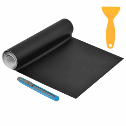 DODUOS 30×300CM Auto Folie Selbstklebend mit Installationszubehör, Folie Innenraum Autofolie Matt Schwarz, Blasenfrei Lackschutzfolien für Auto und Motorrad DIY