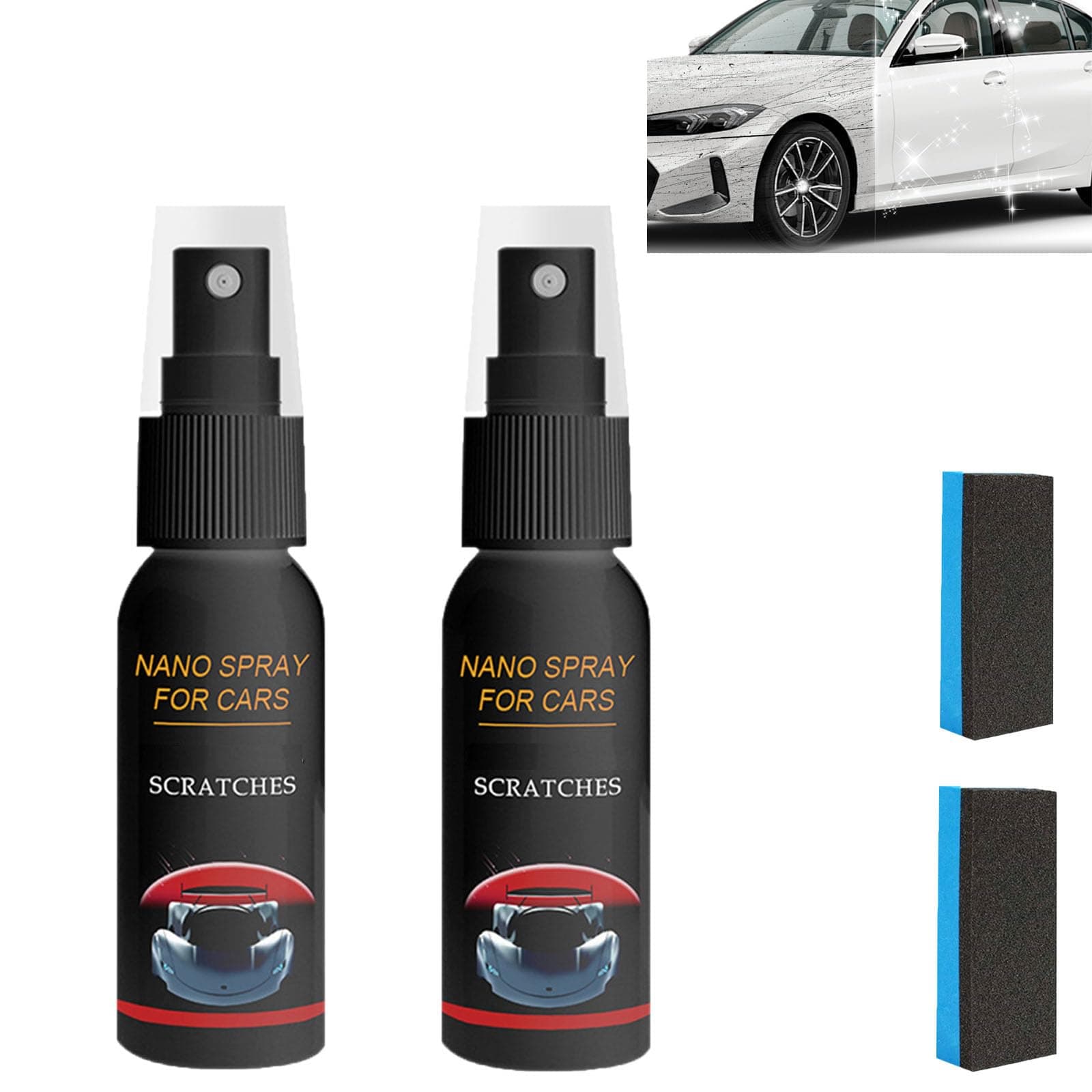Nurafix Nano-Autospray, Nurafix Nano-Kratzer-Entferner,Nurafix Kratzer-Reparatur,Auto-Kratzer-Reparatur-Nano-Spray, Auto-Nano-Keramik-Beschichtung, Polierspray, effektive Auto-Kratzer-Reparatur (2pcs)