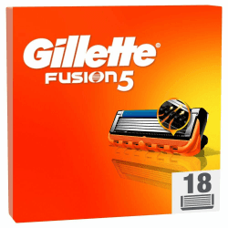 Gillette Fusion5 Rasierklingen, 18 Original Ersatzklingen für Herren mit größerem Gleitstreifen für ein sanftes Gleiten und 5 Klingen für eine unglaublich gründliche und komfortable Rasur 18 Klingen