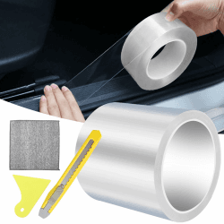 YFLeomry Lackschutzfolie Transparent 10cm x 5m,Universal Lackschutzfolie Auto Schutzfolie Selbstklebend, Schutzfolie Fahrrad mit Schaber, Lackschutzfolien für Auto, Fahrrad, Motorrad, Möbel 10cmx5m-Weiß Angebot bei HelloDeals