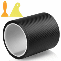 Hopton Carbon Folie Auto (10cm × 300cm), 3D Lackschutzfolie Auto mit Abstreifer, Kratzfest Einstiegsleisten Schutz für Fahrrad Motorrad, Selbstklebend, Schwarz Glänzend Schwarz Angebot bei HelloDeals