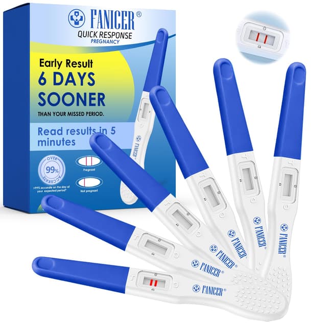 6 Stück Schwangerschafts-Schnelltest, Frühschwangerschaftstest Empfindlichkeit, Schnellerkennung für zu Haus, Sicher, Einfach,Ergebnis Innerhalb von 5 Minuten (Blau)