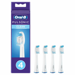 Oral-B Pulsonic Clean – ORIGINAL Aufsteckbürsten für Schallzahnbürsten – Bürstenköpfe, Zahnbürstenaufsatz und Ersatzbürsten für Oral-B Schallzahnbürste – Weiß, 4 Stück 4 stück (1er Pack) Angebot bei HelloDeals