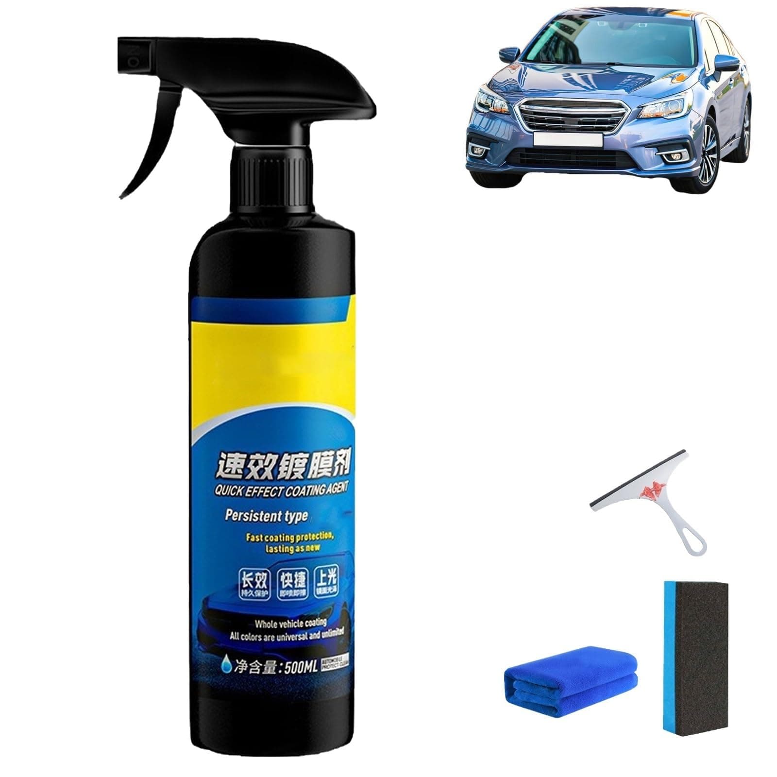 LexTex Auto-Beschichtungsspray, wasserloses Autowaschmittel mit Schnellwirkung, multifunktionales Beschichtungserneuerungsmittel, Politurspray, lang anhaltender Schutz verbessert Klarheit(1pc)