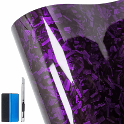 NewL Vinyl-Aufkleber, geschmiedete Kohlefaser, glänzend, Violett, selbstklebend, 30 x 100 cm Violett 30cm x 100cm Angebot bei HelloDeals