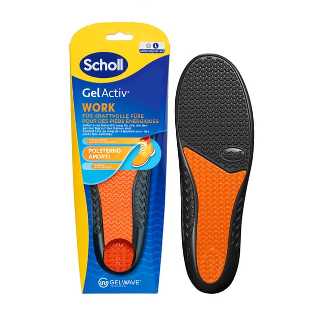 Scholl GelActiv Einlegesohlen Work für Arbeitsschuhe in 40-46,5 – Für stark beanspruchte Füße, Stoßdämpfung und komfortable Polsterung den ganzen Tag GelWave 40.5-46