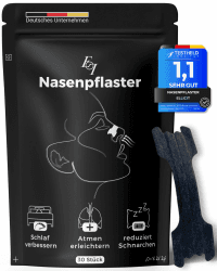 Ellicit Nasenpflaster Schwarz, 30er Pack Premium Nasenstrips, gegen Schnarchen, Extra Halt für Sport & bessere Schlafqualität, besser Atmen bei verstopfter Nase, Nasal Strips (Performance) Angebot bei HelloDeals