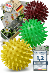 HELDSON® Premium Massageball Set [3 Härtegrade]- Igelball Fußmassage hart, weich - Noppenball - Igelbälle klein - Faszienball Rücken - Massage Ball Faszien - Massageball Fuß - Stachelball Noppen Angebot bei HelloDeals