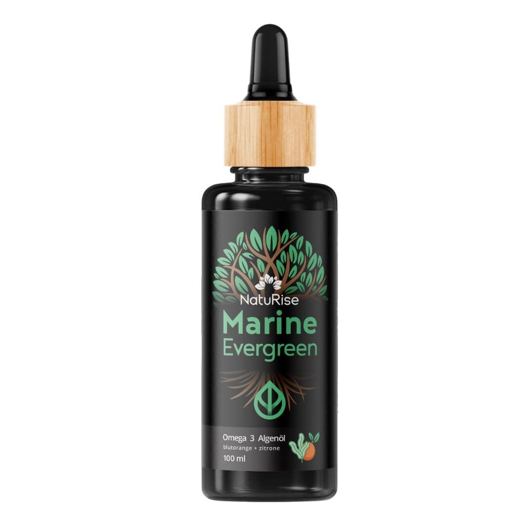 NatuRise® Omega 3 Vegan - Algenöl - 1884mg DHA, EPA & DPA - Hochdosiert - 100 ml - Laborgeprüft – Triglycerid-Form - Pipette mit Dosierskala - UV-Glas (Blutorange + Zitrone) Blutorange + Zitrone 100 ml (1er Pack)