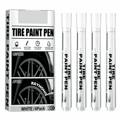 PAYFULLY 4 Stück Reifenstift Weis Wasserfest, Auto Reifen Stift Weiß, Reifenmarker Weiß, Permanent Marker für Auto Motorrad Reifen