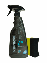 Tecnoxx Performance Detailing Tyres Up - Glanzmittel und Feuchtigkeitsspender für Autoreifen und Gummi - UV-Schutz, intensiver Glanz und sofortiges Ergebnis - 750 ml mit Sprühflasche 750mL