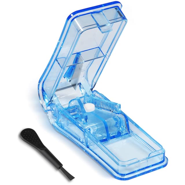 Opret Tablettenteiler für Große und Kleine Tabletten Für Tabletten-Vitamin-Medizin in ein Halbes Viertel Schneiden Blau