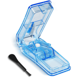 Opret Tablettenteiler für Große und Kleine Tabletten Für Tabletten-Vitamin-Medizin in ein Halbes Viertel Schneiden Blau Angebot bei HelloDeals