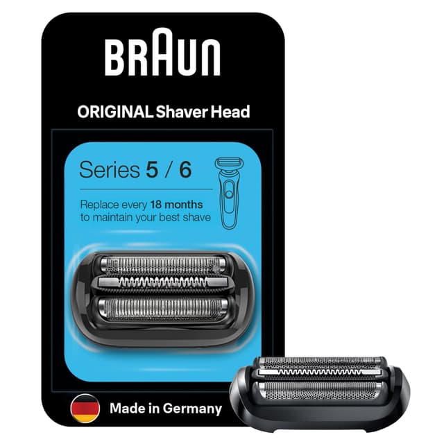 Braun Series 5 Elektrorasierer Scherkopf, ORIGINAL Ersatzscherteil vom Hersteller passend für Braun Herren Rasierer Series 5 und 6 (Modelle ab 2020), 53B, schwarz, 1er Pack Series 5 ALT
