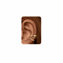 Morfetto Ear Cuff Set für Damen Ohne Piercing - 4 Paar 14K Goldbeschichtete Ohrklemmen Fake Helix Nicht Verblassend Knorpel Ohrringe für Ungepiercte,Verstellbare Ohrmanschetten in Geschenkbox
