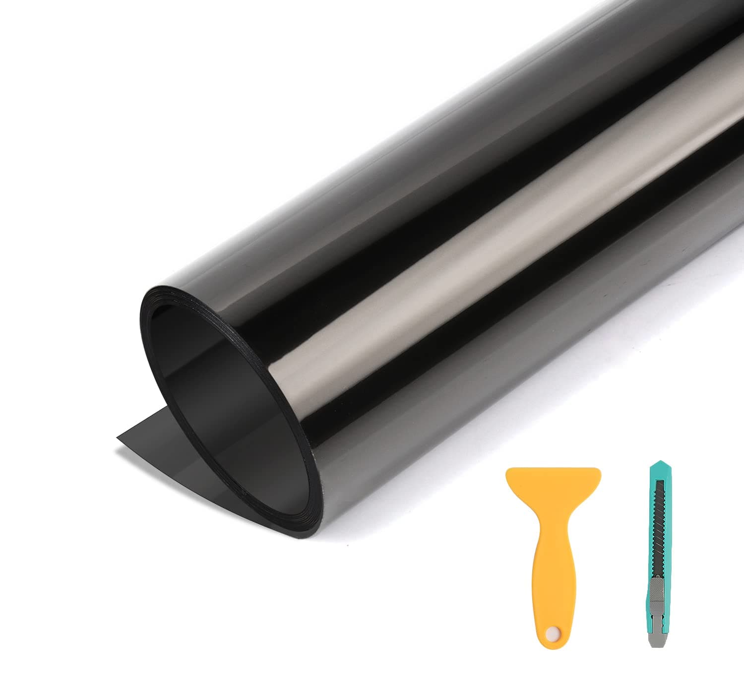 Kaliwa Autofolie Schwarz - Selbstklebende Lackfolie Schutzfolie für Auto/Fahrrad/Motorrad (Hellschwarze Scheinwerfer Folie, 30cm*300cm) Hellschwarze Scheinwerfer Folie 30cm*300cm Angebot bei HelloDeals