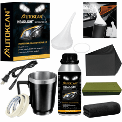 Scheinwerfer Aufbereitung Set Dampf Scheinwerfer Reparatur Flüssigkeit Politur Reparaturwerkzeug Bedampfen Set, 200ML Reparaturflüssigkeit für Vergilbung/Kratzen/Oxidation, Headlight Restoration Kit Angebot bei HelloDeals