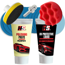 HS® Scheinwerfer Aufbereitungs Set - Auto Scheinwerfer Polierset für matte & blinde Scheinwerfer - Kompletter Scheinwerfer Politur Set – Scheinwerfer Reparatur Set - Schnelle Scheinwerfer Aufbereitung Angebot bei HelloDeals
