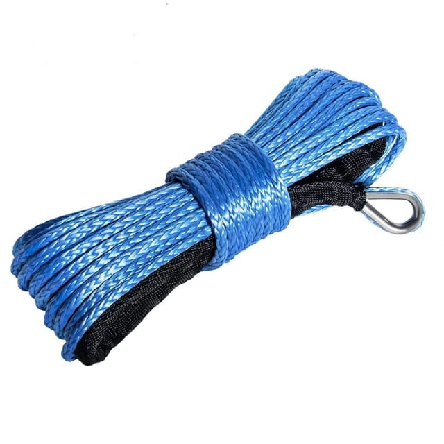 DEDC 12 Stränge Synthetische Seilwinde Windenseil für ATV UTV SUV LKW Boot Offroad, Windenseilverlängerung 6 mm x 15 m Abschleppseil-Set