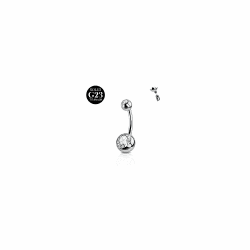AceFun Bauchnabelpiercing Silber,6mm 8mm 10mm 12mm 14mm Bauchnabelpiercing Titan Chirurgenstahl für Frauen 1 Stück 14G Solid Piercing Titan Bauchnabel piercing Barbell Bijoux Ringe für Body Piercing