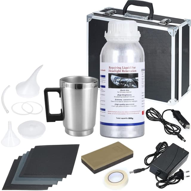 Xiaoqintedy Auto Scheinwerfer Aufbereitung Set,800g Scheinwerfer Bedampfen Set, Bedampfer Scheinwerfer,Scheinwerfer Polierset,Scheinwerfer Reparatur Set für Gelbfärbung/Kratzen/Unschärfen/Oxidation