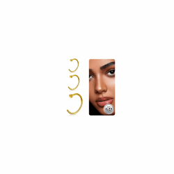 ESHIONER G23 Titan Fake Nasenpiercing Nasenring Septum Fake Nasen Piercing Hoop Set Knorpel Dünn Klein Helix Hypoallergen 18G 20G 6MM/8MM/10MM Schwarz Gold Silber 3PCS Fake Nase piercing Schmuck Damen Gold (20g)0.8mm----6mm/8mm/10mm