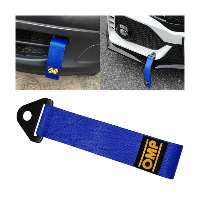 JNNJ 2 Stück Abschleppschlaufe Universal, Auto Stoßfänger Abschleppschlaufe, Abschleppseil Rennwagen, Für Fahrzeug Vorne Hinten Stoßfänger Dekoration Tuning(Blau)