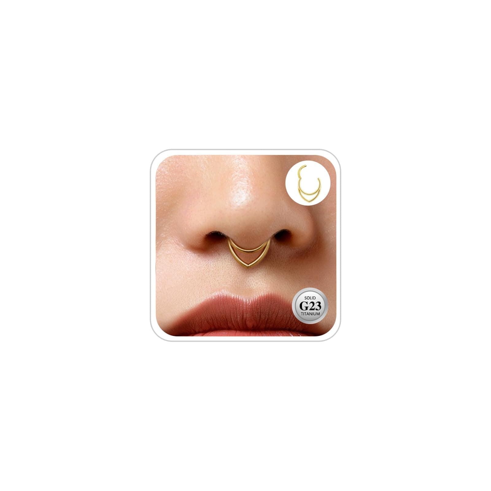 ESHIONER G23 Titan Conch Piercing Schmuck Helix Gold Silber Hoop Septum Rook Tragus Daith Piercing Hinged Segment Clicker 16G 8MM 10MM 12MM Nasenring Double Creolen Helix Knorpel Ohrringe für Damen Gold-Wassertropfen (16g)1.2*8mm