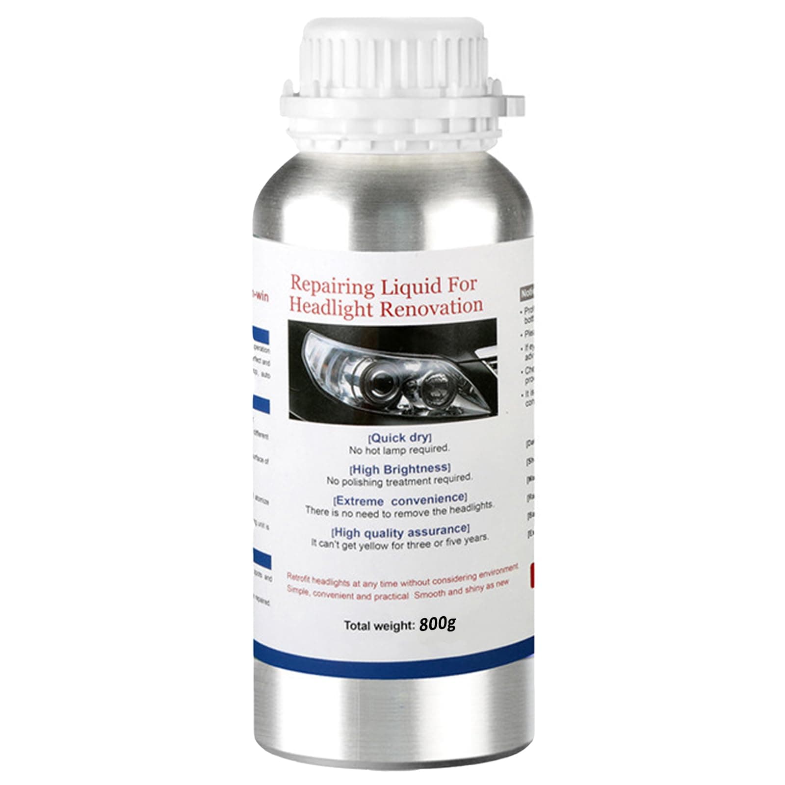 Xiaoqintedy 800g Scheinwerferreparaturflüssigkeit, in der Lage, vergilbte, verschwommene und zerkratzte Scheinwerfer zu reparieren und die Scheinwerferklarheit zu verbessern