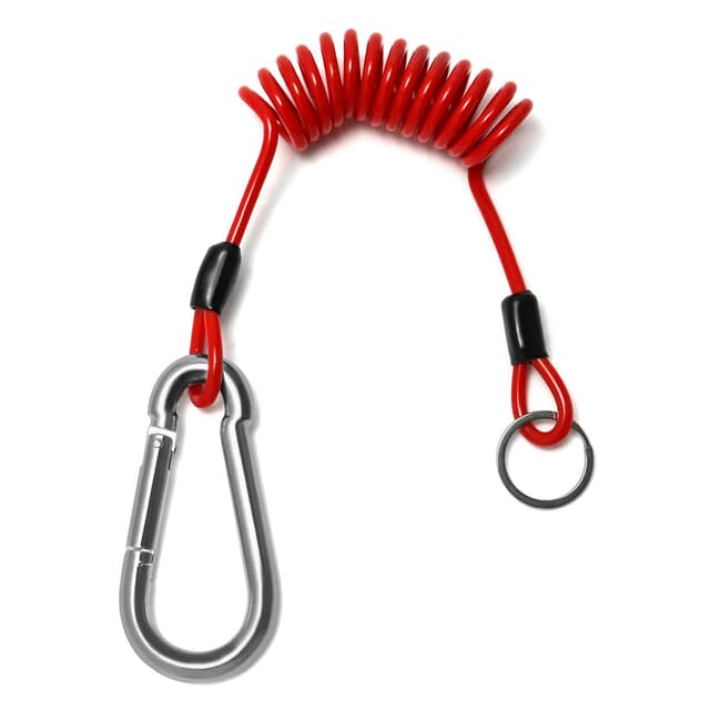 QWORK Abreisseil, Bremsseil Sicherungsseil für Anhänger, 1.2m x 5mm Rot 1 Stück 1.2m x 5mm