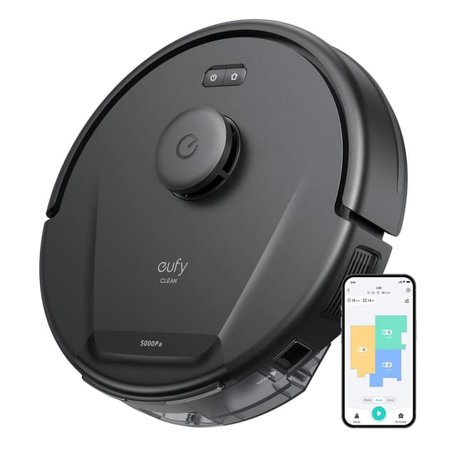 eufy L60 Saugroboter, Ultra Starke 5.000Pa Saugkraft, Staubsauger Roboter mit iPath Laser-Navigation, für gründliche Bodenreinigung, App-Steuerung(Generalüberholt) RoboVac L60