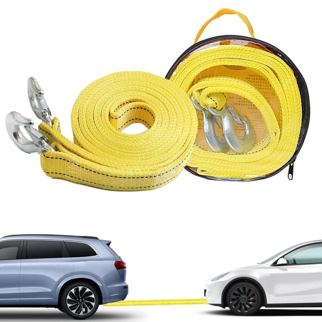 Abschleppseil Pkw,Abschleppseil,Abschleppseile,Abschleppseil LKW,4 Meter 5 Tonnen Abschleppseil Auto,Abschleppseil PKW mit 2 Sicherheits-U-Ring-Haken und Aufbewahrungstasche,Geeignet Für Alle Autos